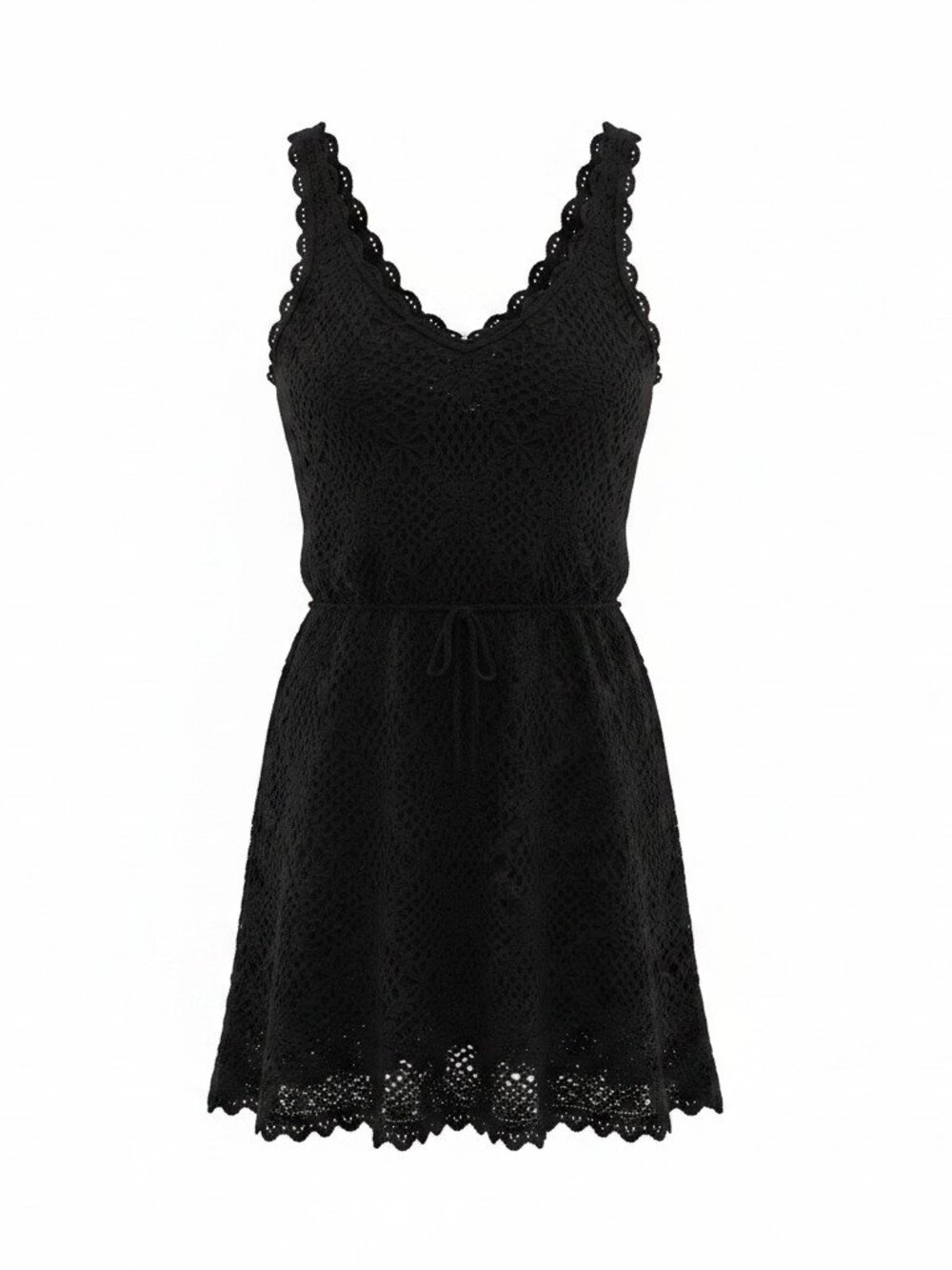 Guess Los Angeles Black Knit Lace Mini Dress - Size XS
